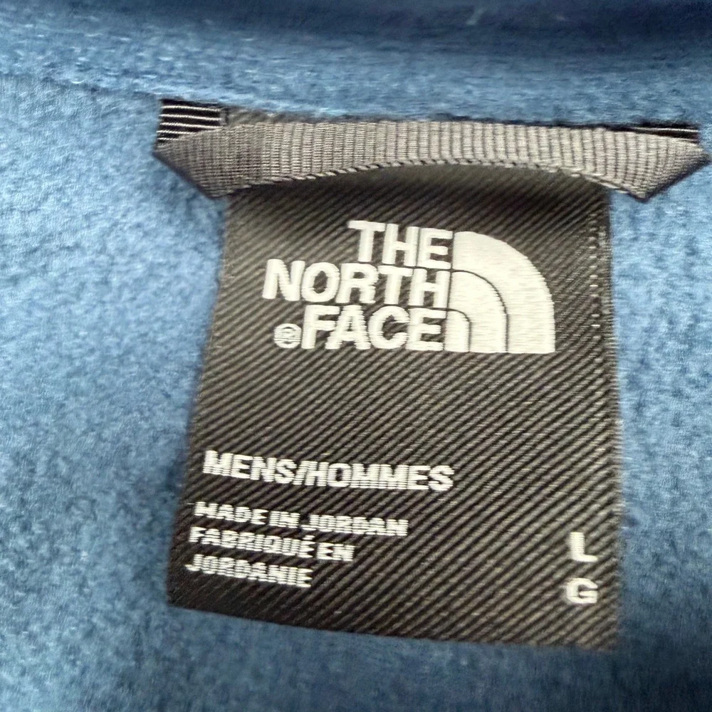 The North Face Canyonlands Pullover Mens L Blue Quarter Zip Fleece Sweater EUC
